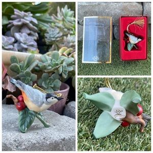 Lenox WINTER GREETINGS Nuthatch Ornament.